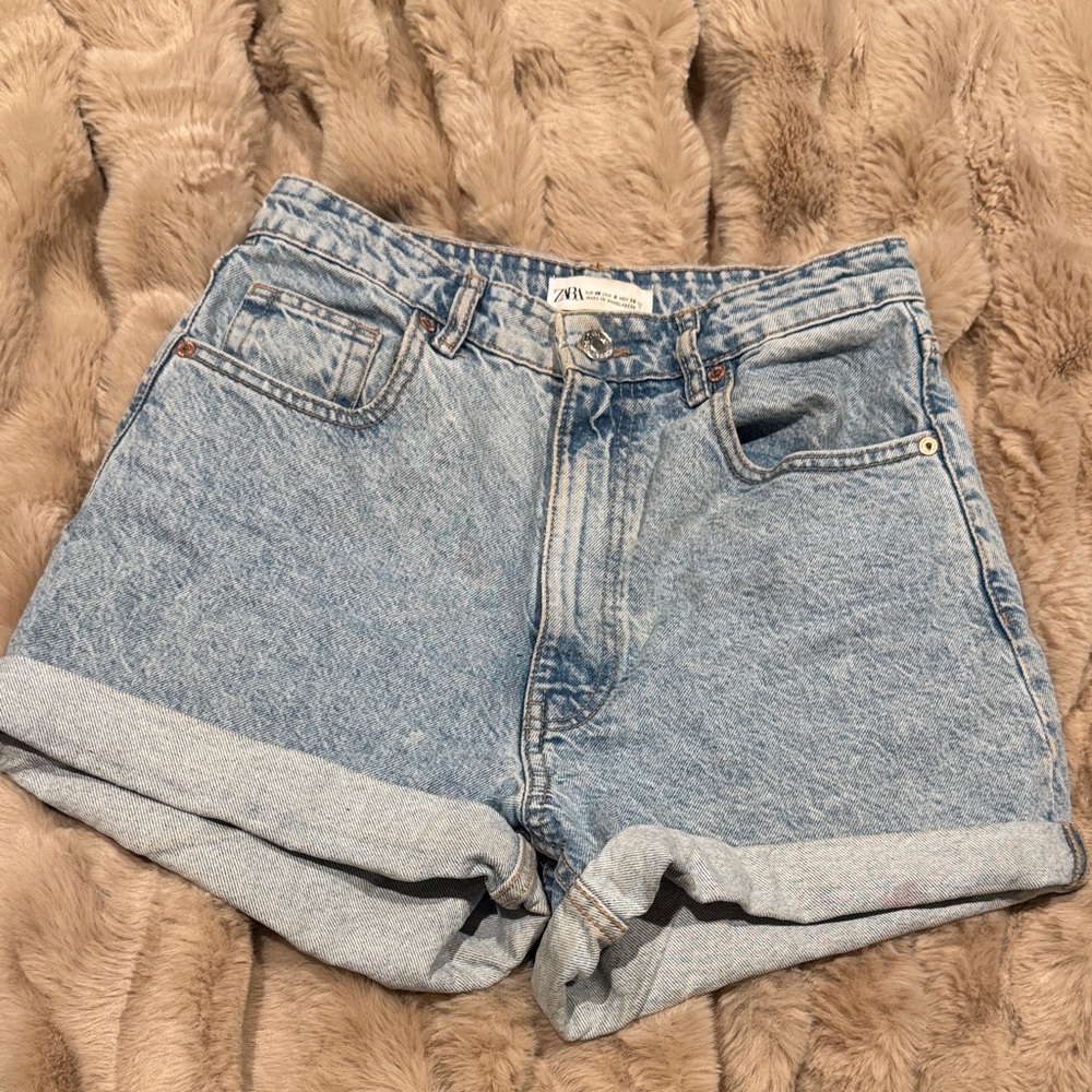 Zara Light Blue Jean Shorts